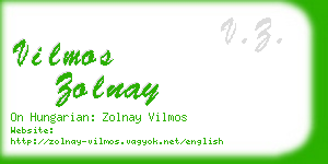 vilmos zolnay business card